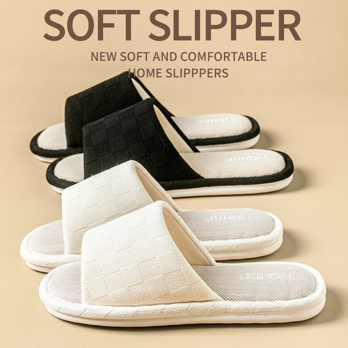 亚麻拖鞋女室内家居家防滑透气家用静音四季地板布棉麻拖鞋男春秋