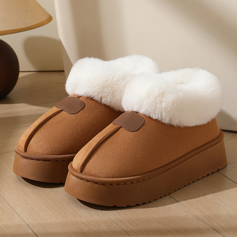 棉拖鞋女士冬季包跟2025新款室内家居厚底防滑毛毛绒棉鞋月子拖鞋