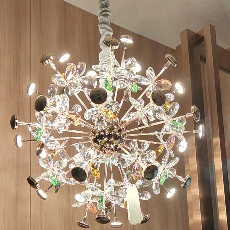 灯具大全客厅吊灯轻奢水晶餐厅卧室灯儿童房公主彩色蒲公英装饰