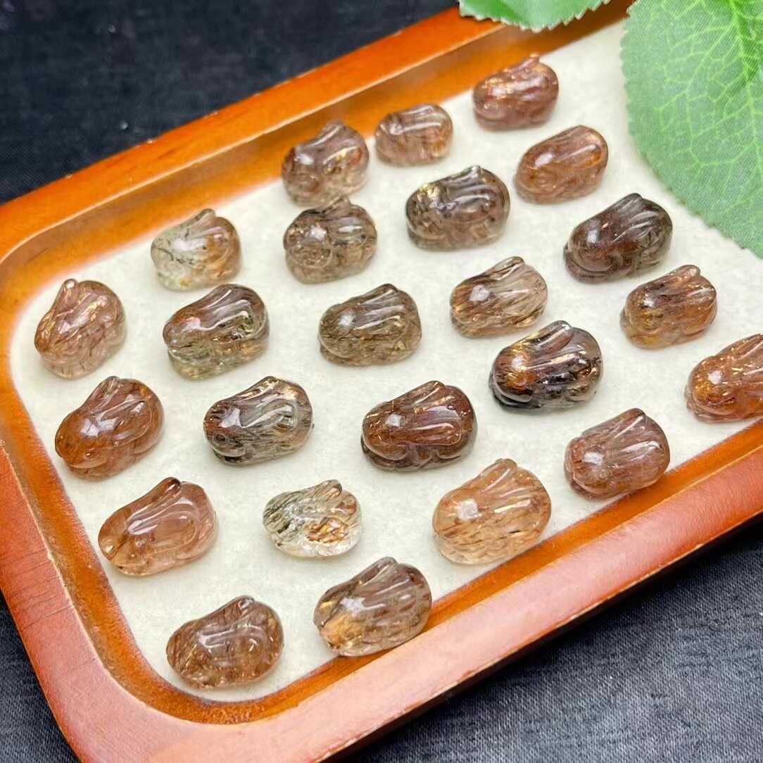 天然 黑金超 兔子 配件吊坠项链手串手链串珠编绳通孔饰品情侣