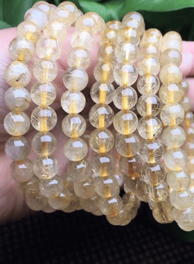 天然 金发晶 单圈手链男女款水晶饰品配件diy手工串珠材料