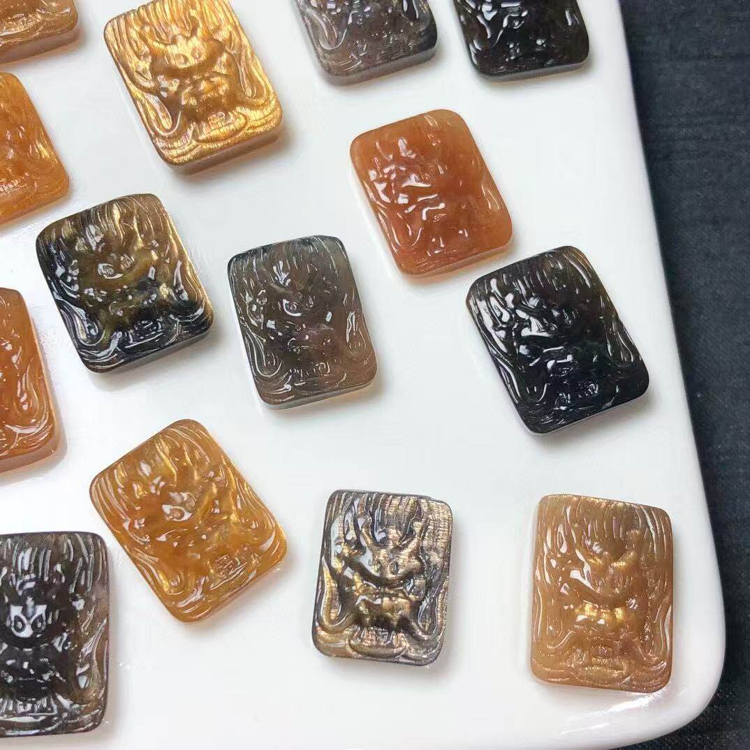 天然黑金骨干龙牌 约18毫米左右diy配饰简约百搭礼物