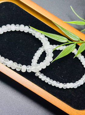 天然  白水晶 盘珠 单圈手链  diy配饰简约百搭礼物