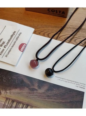 天然晶项链闺蜜黑曜石女