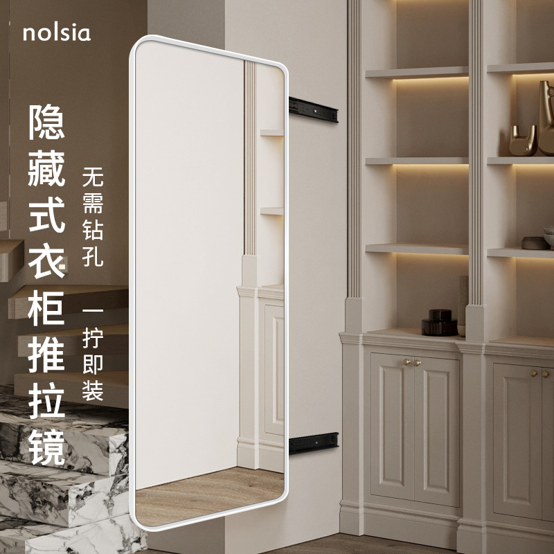 法式推拉内置衣柜镜子内装隐藏式