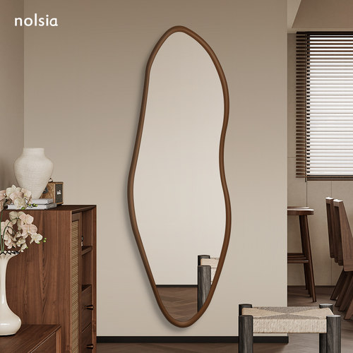 中古风实木异形穿衣镜子复古