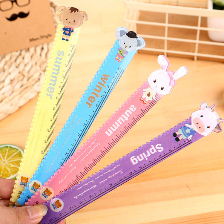 물결선이 있는 초등학생용 자 초등학생 15CM 학생 포상 작은 선물 상 창의적인 작은 선물