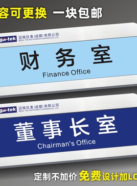 亚克力科室牌可更换式办公室门牌公司学校医院定制定做标牌标识牌