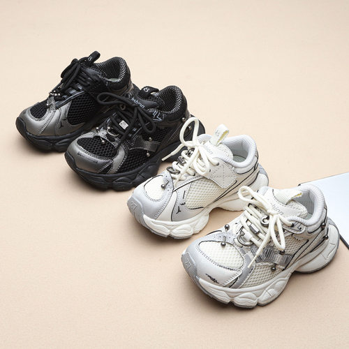 儿童老爹鞋2025秋季新款男童网面轻底跑鞋女童时尚百搭休闲运动鞋