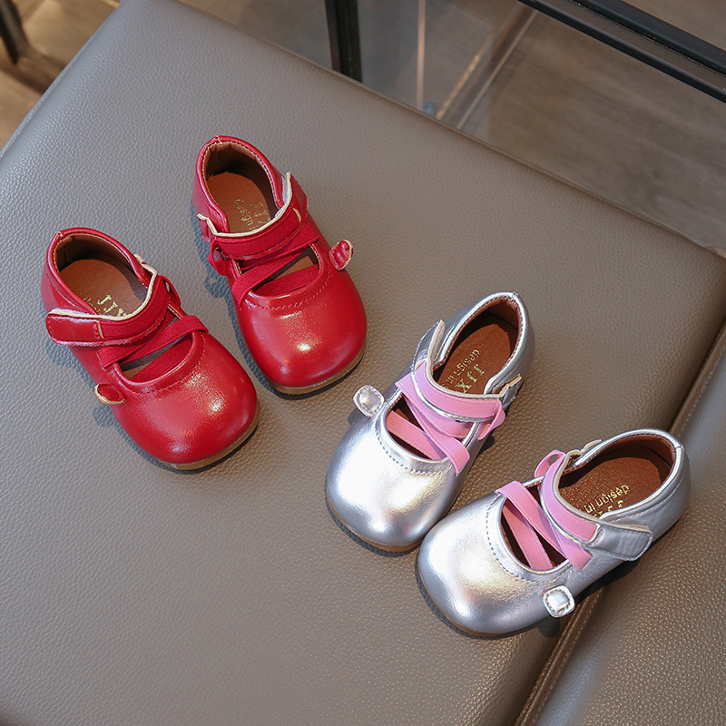 女童简约皮鞋shoes春kids软底中小童玛丽珍公主鞋时尚豆豆鞋