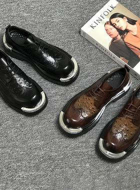 男款秋冬英伦风软底雕花男鞋商务正装休闲时尚金属男鞋52256-Z