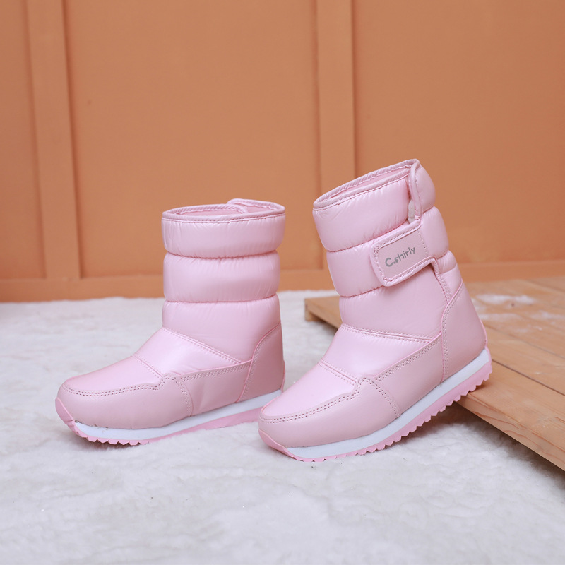 2025年新款儿童加厚棉鞋冬季加绒保暖中大童中筒轻便防滑雪地靴