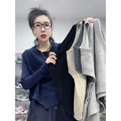 不规则圆领坎肩针织马甲女宽松别致短款 2025秋季 新款 叠穿毛衣背心