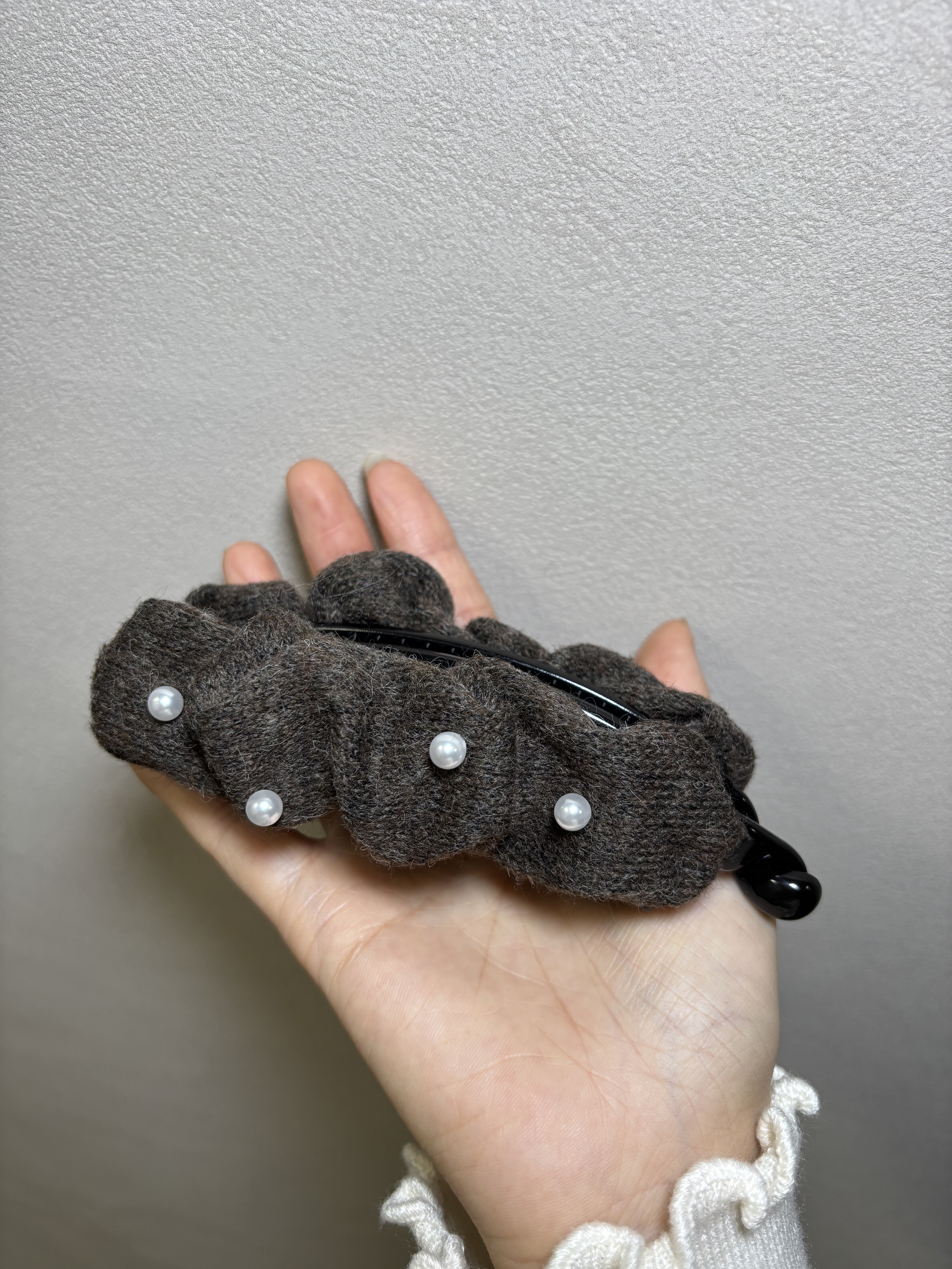 秋冬法式毛呢珍珠香蕉夹竖夹高马尾发夹后脑勺大号防塌固定神器女,饰品/流行首饰/时尚饰品新,发饰,淘宝优惠券,粉丝福利购,淘宝优惠卷