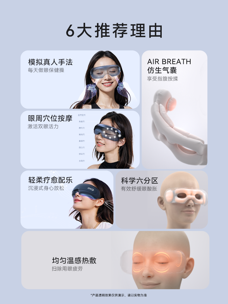 SKG Eye Massager Relieve Fatigue Moisturizer Dark Circles Acupressure Compress Instrument Eye Care Instrument Massager