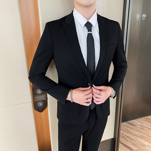黑色职业西装两件套男士西服英伦商务修身1012-LJT803-230图片