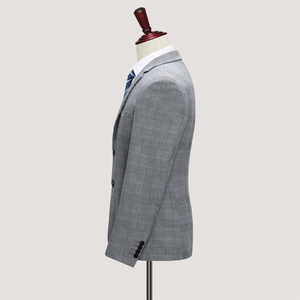 西装男套装两件套韩版修身礼服千鸟格高品质西服801LJT-P235,棕色绒西装搭配什么裤子图片
