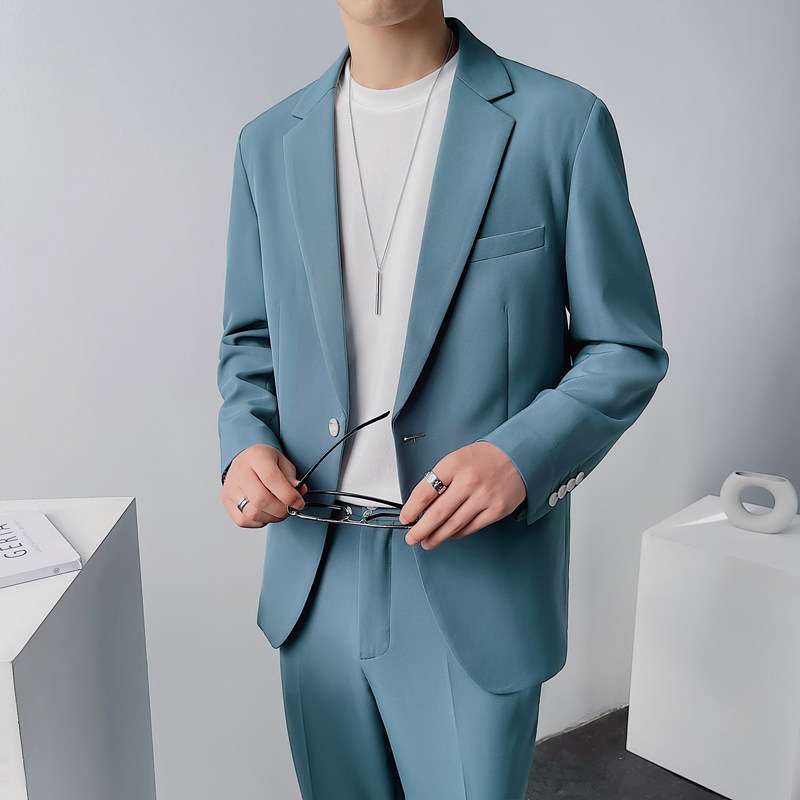薄款西装上衣男士宽松西服一粒扣亮色休闲帅气礼服DX858-P120,男装西服套装,星座1012