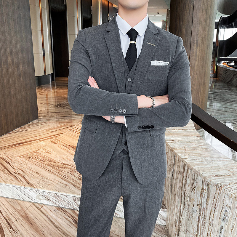 西装男套装新郎结婚礼服职业商务正装西服三件套SJT831-P230,男装西服套装,星座1012