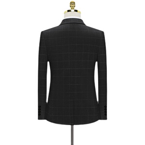 假模图格子西装男套装三件套修身西服礼服职业商务正装821-P260图片