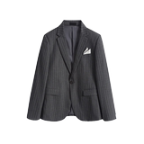 商务休闲条纹修身西装男士套装帅气西服三件套SJT813-P270，男装西服套装，星座1012