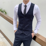 男士商务英伦条纹韩版修身西装马甲西服小坎肩1012-M809-P60，男装西服套装，星座1012
