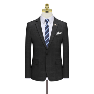 假模图双线格子西服套装男三件套商务职业礼服西装正装823-P280图片