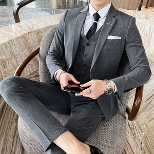 西装男套装新郎结婚礼服职业商务正装西服三件套1012-SJT831-P260图片