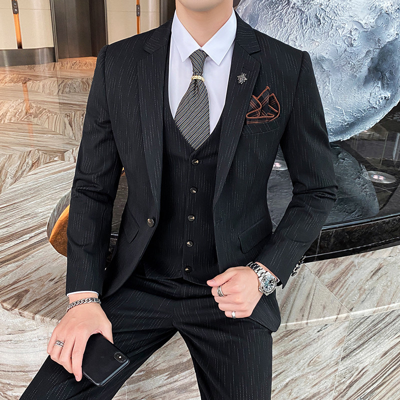 西装男套装三件套质感冬季西服商务职业修身礼服SJT820-P260,男装西服套装,星座1012