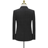 假模图双线格子西服套装男三件套商务职业礼服西装正装823-P280，男装西服套装，星座1012