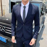 男士藏青色套装两件套西服绅士商务职业男装LJT803-P220，男装西服，星座1012