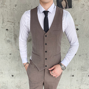 英伦修身男士马甲时尚韩版绅士马夹坎肩发型师工装潮 M802图片