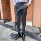 秋冬新款英伦男士西装裤韩版修身潮流纯色K803-P75，男装西服套装，星座1012