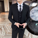 硬汉西装男套装三件套立领中山装修身西服1012-SJT833-P240，男装西服套装，星座1012