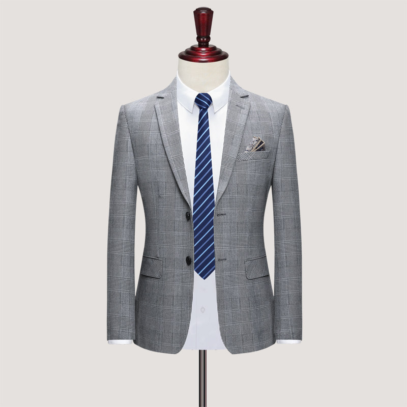西装男套装两件套韩版修身礼服千鸟格高品质西服801LJT-P235，男装西服套装，星座1012