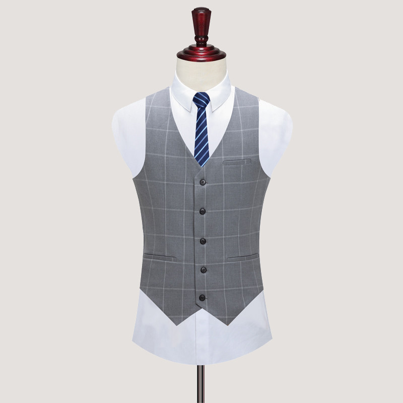 西服套装男格子三件套新郎结婚礼服商务休闲正装职业SJT812-P280,男装西服套装,星座1012