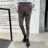 英伦休闲西裤男修身小脚西服长裤潮流免烫垂感1012-K805-P70，男装西服，星座1012