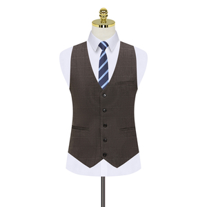 假模图格子西装男套装三件套修身西服礼服职业商务正装821-P260图片