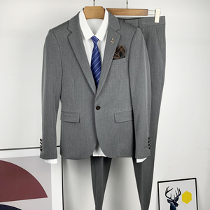 春季时尚西服套装男士西装两件套韩版修身休闲结婚礼服商务正装潮图片
