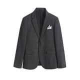 秋冬新款格子男士西服套装三件套两粒扣浅灰双线西装812-P270，男装西服套装，星座1012