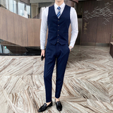 新款西装男套装三件套修身条纹西服新郎结婚礼服商务SJT827-P280，男装西服套装，星座1012