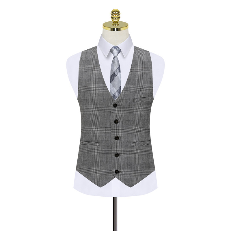 新款千鸟格西装套装三件套帅气礼服修身假模图西服8011-P300,男装西服套装,星座1012