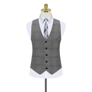 新款千鸟格西装套装三件套帅气礼服修身假模图西服8011-P300图片