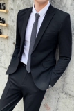 英伦修身西装男套装新郎结婚礼服商务职业正常西服两件套803-P230，男装西服套装，星座1012