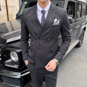 商务西装套装双排扣修身英伦西服潮流结婚礼服SJT810-P260图片