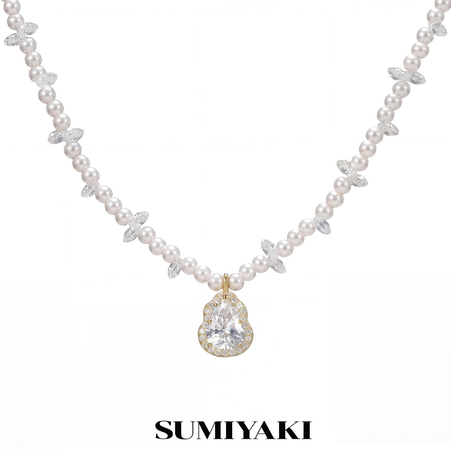 SUMIYAKI方糖镶钻葫芦招财项链图片