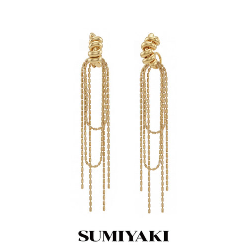 SUMIYAKI 线构系列 多层链条长款流苏耳环老钱风轻奢高级感耳饰