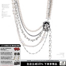 多层珍珠项链叠戴小众颈链明星同款 SUMIYAKI复古美式 明星同款