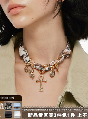 SUMIYAKI生命之匙十字架丝巾项链