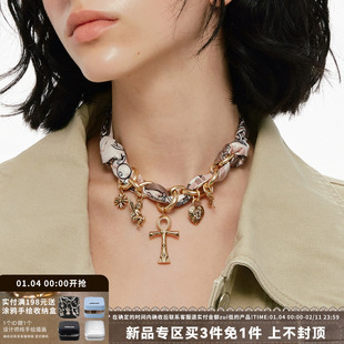 SUMIYAKI 生命之匙系列安卡十字架丝巾项链小众复古哥特风颈链女